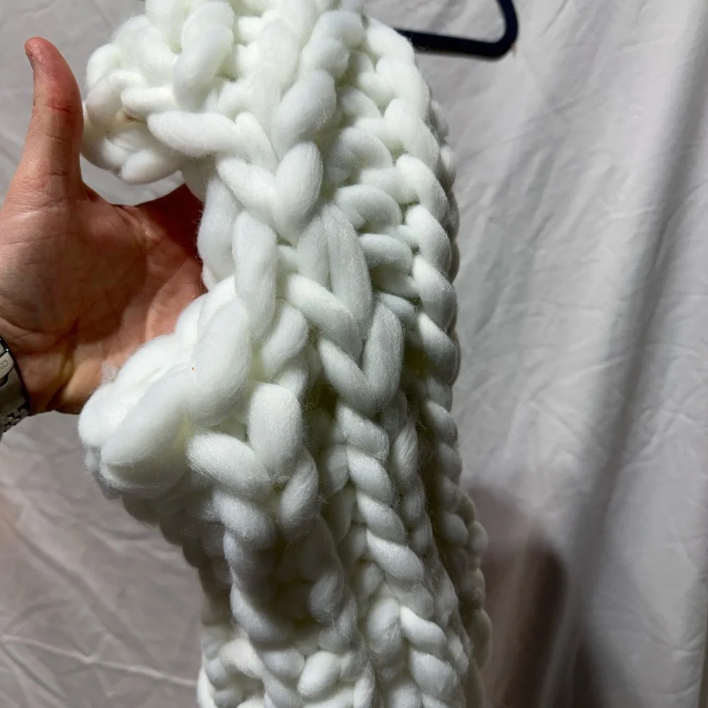 Chunky Knit White Balaclava